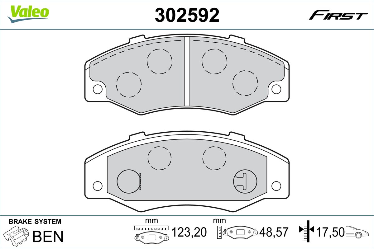 VALEO Fékbetét, mind 302592_VALEO